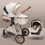 Stylish Lightweight Baby Stroller – Foldable Aluminum Frame with Safety Basket