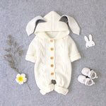 Cozy Baby Knitted Romper – Hooded Unisex Long Sleeve for All Seasons