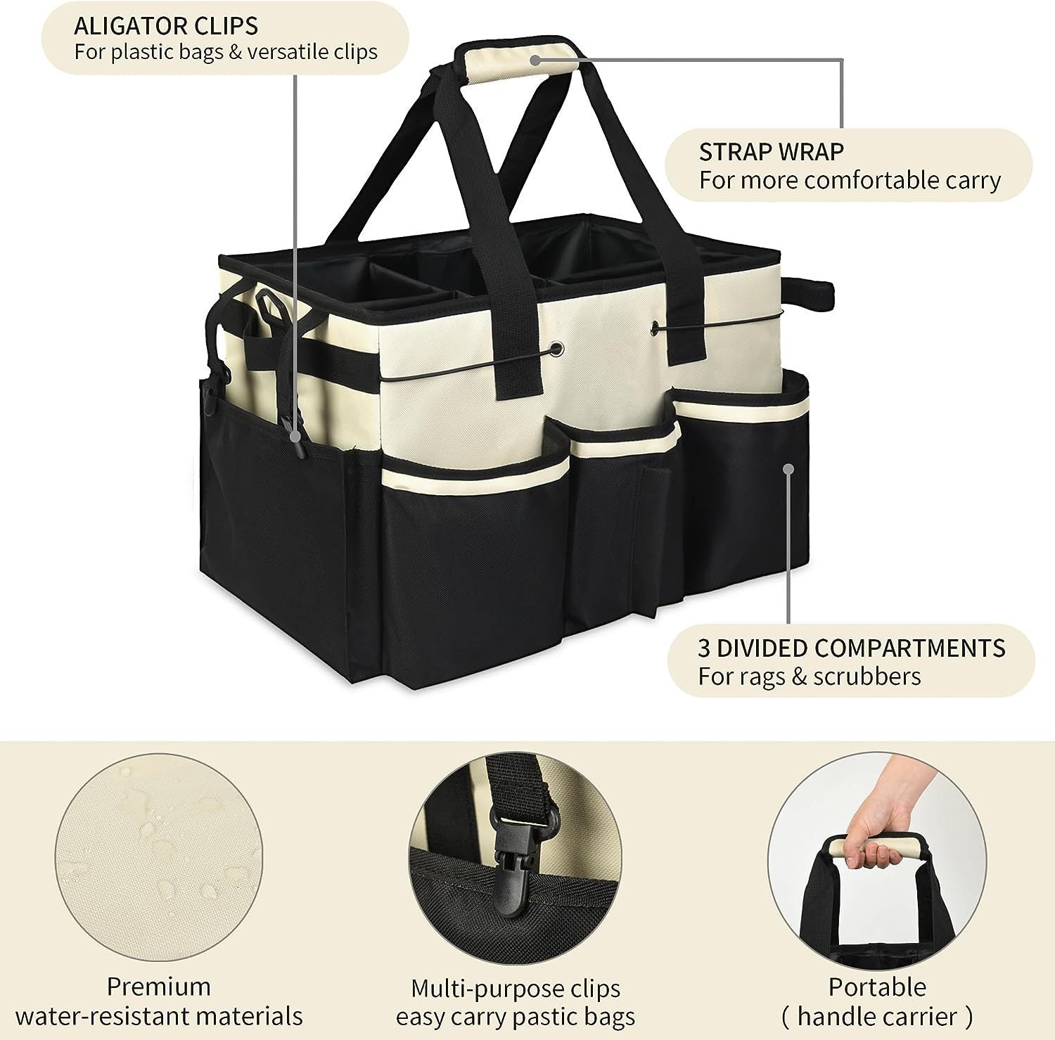Large Wearable Cleaning Ditty Bag – Waterproof, Durable Storage with Shoulder Strap