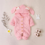 Cozy Baby Knitted Romper – Hooded Unisex Long Sleeve for All Seasons