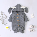 Cozy Baby Knitted Romper – Hooded Unisex Long Sleeve for All Seasons