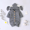 Cozy Baby Knitted Romper – Hooded Unisex Long Sleeve for All Seasons