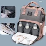 Large Mummy Crib Backpack – Waterproof Diaper Bag with USB & Insulated Storage