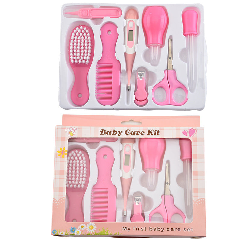 Portable Baby Health Care Kit – 9-in-1 Grooming Set with Thermometer & Tools