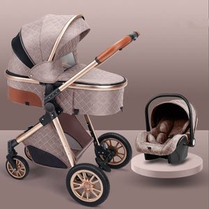 Stylish Lightweight Baby Stroller – Foldable Aluminum Frame with Safety Basket
