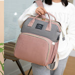 Large Mummy Crib Backpack – Waterproof Diaper Bag with USB & Insulated Storage