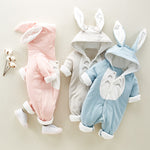 Thick Cotton Baby Romper – Hooded, Warm Winter Onesie with Cartoon Style