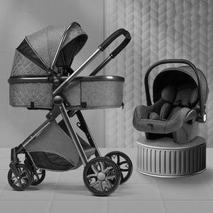 Stylish Lightweight Baby Stroller – Foldable Aluminum Frame with Safety Basket