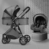 Stylish Lightweight Baby Stroller – Foldable Aluminum Frame with Safety Basket