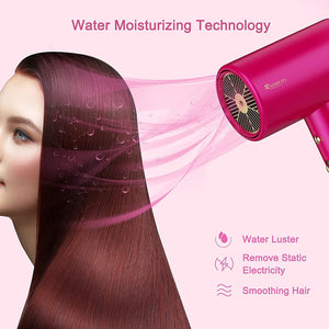 Water Ionic Hair Dryer – 1800W Fast-Drying, Low Noise with Magnetic Nozzle