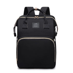 Large Mummy Crib Backpack – Waterproof Diaper Bag with USB & Insulated Storage