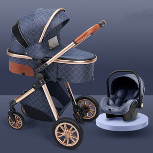 Stylish Lightweight Baby Stroller – Foldable Aluminum Frame with Safety Basket
