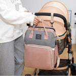 Large Mummy Crib Backpack – Waterproof Diaper Bag with USB & Insulated Storage
